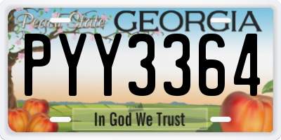 GA license plate PYY3364