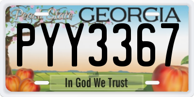 GA license plate PYY3367