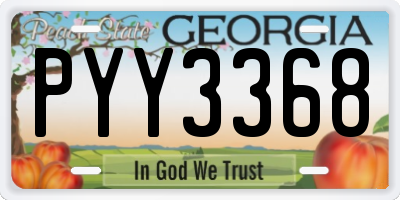 GA license plate PYY3368
