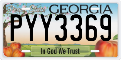 GA license plate PYY3369
