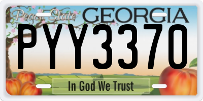 GA license plate PYY3370