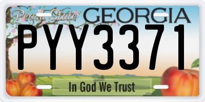 GA license plate PYY3371