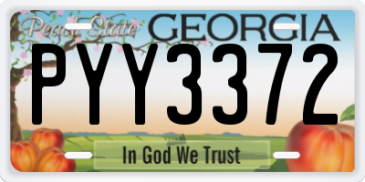 GA license plate PYY3372