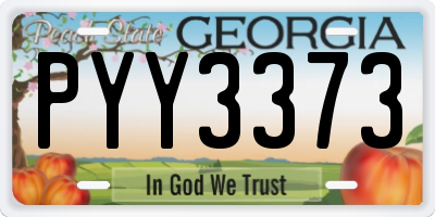 GA license plate PYY3373
