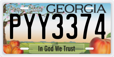 GA license plate PYY3374