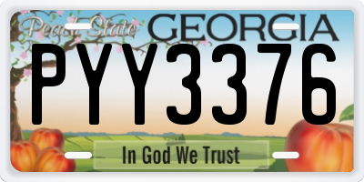 GA license plate PYY3376