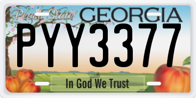 GA license plate PYY3377