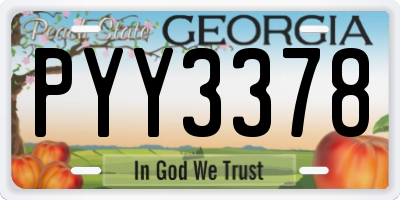 GA license plate PYY3378