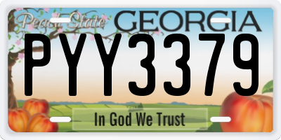 GA license plate PYY3379