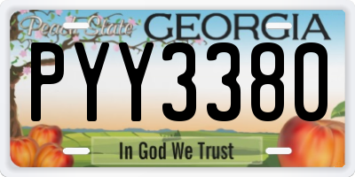 GA license plate PYY3380