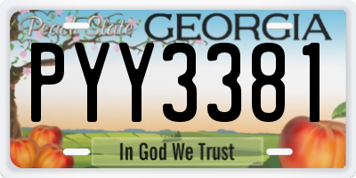 GA license plate PYY3381