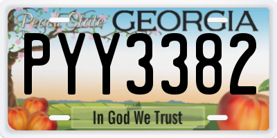 GA license plate PYY3382