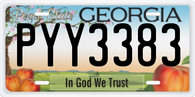 GA license plate PYY3383