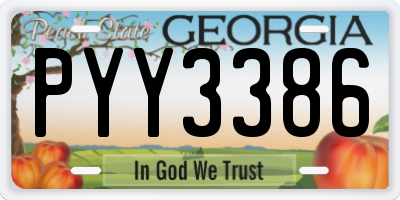 GA license plate PYY3386