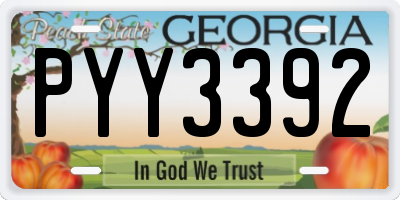 GA license plate PYY3392