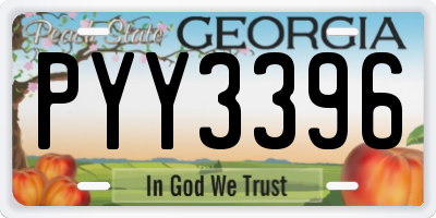 GA license plate PYY3396
