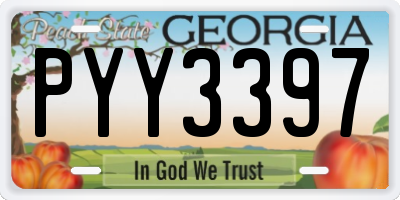 GA license plate PYY3397