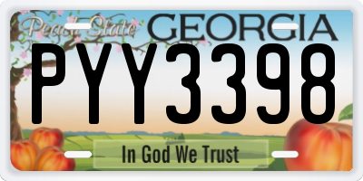 GA license plate PYY3398