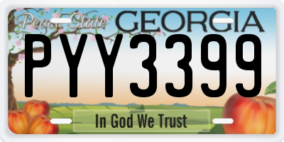 GA license plate PYY3399