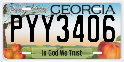 GA license plate PYY3406