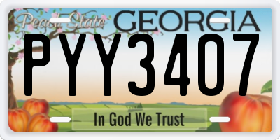 GA license plate PYY3407