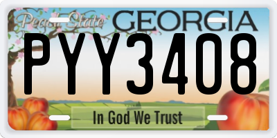 GA license plate PYY3408
