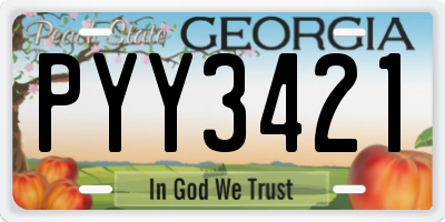GA license plate PYY3421
