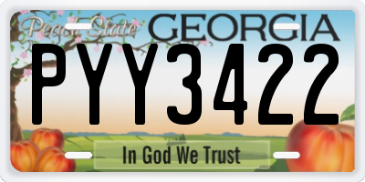 GA license plate PYY3422
