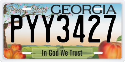 GA license plate PYY3427