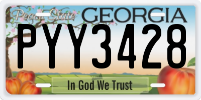 GA license plate PYY3428