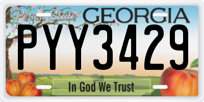 GA license plate PYY3429