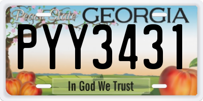 GA license plate PYY3431