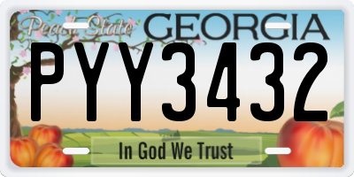 GA license plate PYY3432