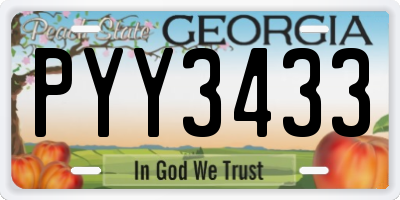 GA license plate PYY3433