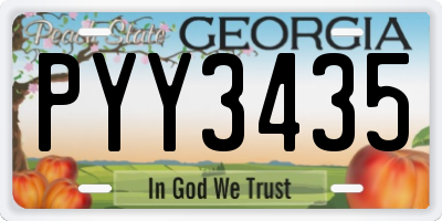 GA license plate PYY3435