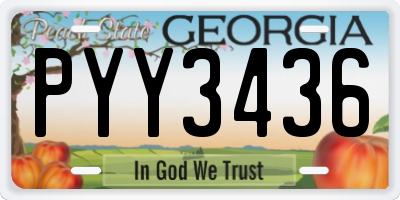GA license plate PYY3436