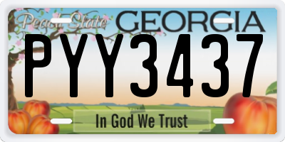 GA license plate PYY3437