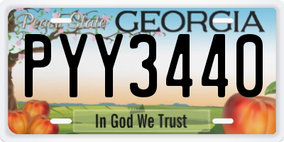 GA license plate PYY3440