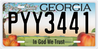 GA license plate PYY3441