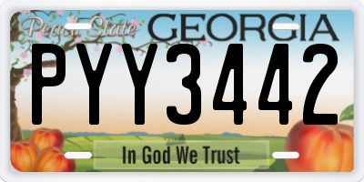 GA license plate PYY3442