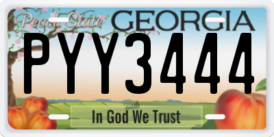 GA license plate PYY3444