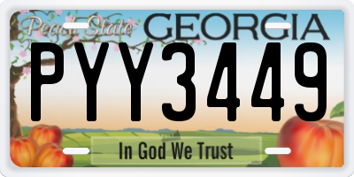 GA license plate PYY3449