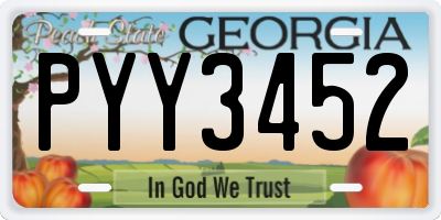 GA license plate PYY3452
