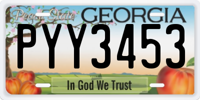 GA license plate PYY3453