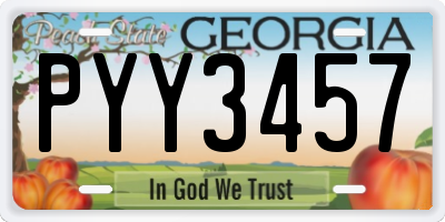 GA license plate PYY3457