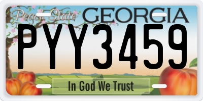 GA license plate PYY3459