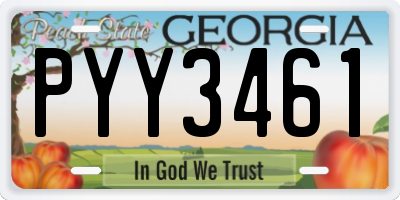 GA license plate PYY3461