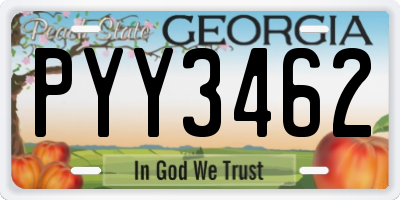 GA license plate PYY3462
