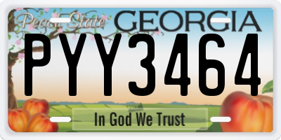 GA license plate PYY3464