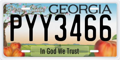 GA license plate PYY3466